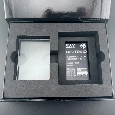 Open NEUTRINO presentation box with the certificate of authenticity